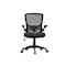 Boss Office Products Deluxe Task Chair, Black Frame, Black Mesh and Fabric with Flip Arms B6366BK-BK - alternate 2